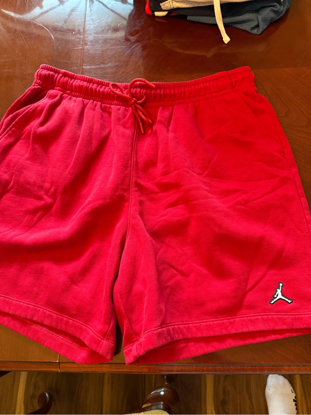 Jordan Men's Bright Red Jumpman Fleece Athletic Shorts